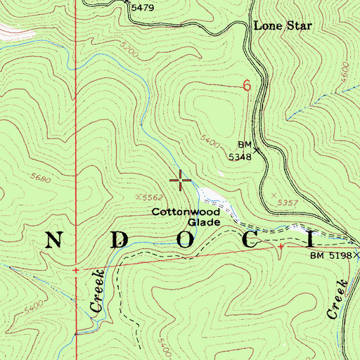Topographic Map of Cottonwood Creek, CA