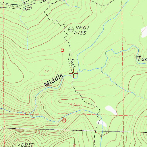 Topographic Map of Cottonwood Creek, CA