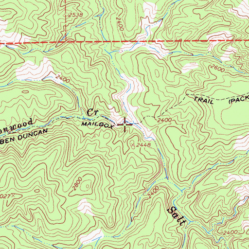 Topographic Map of Cottonwood Creek, CA