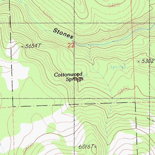 Topographic Map of Cottonwood Springs, CA