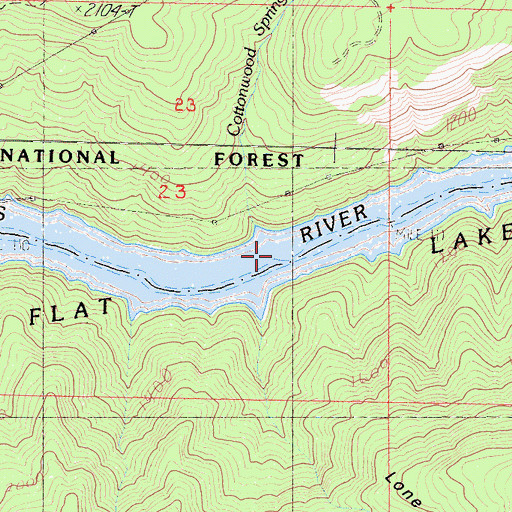 Topographic Map of Cottonwood Springs Creek, CA
