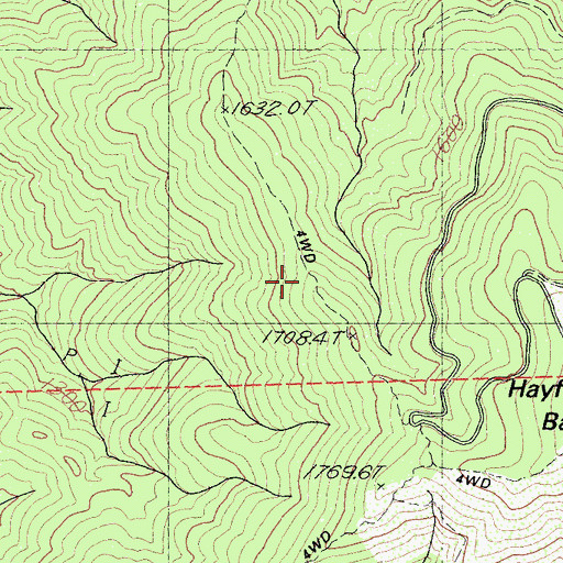 Topographic Map of Cottonwood Trail, CA