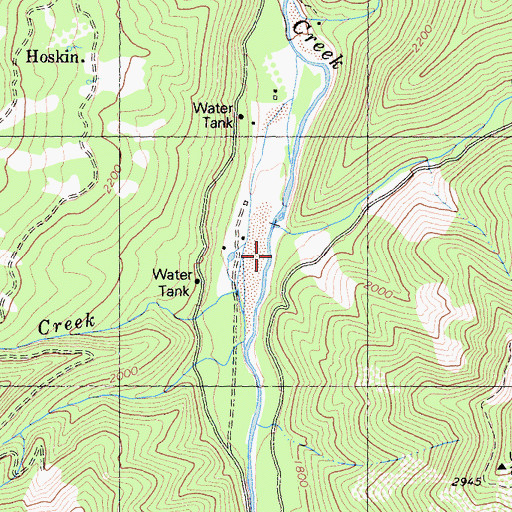 Topographic Map of Cougar Creek, CA