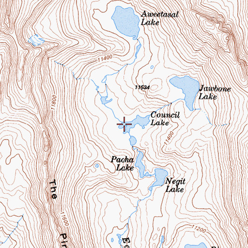 Topographic Map of Council Lake, CA