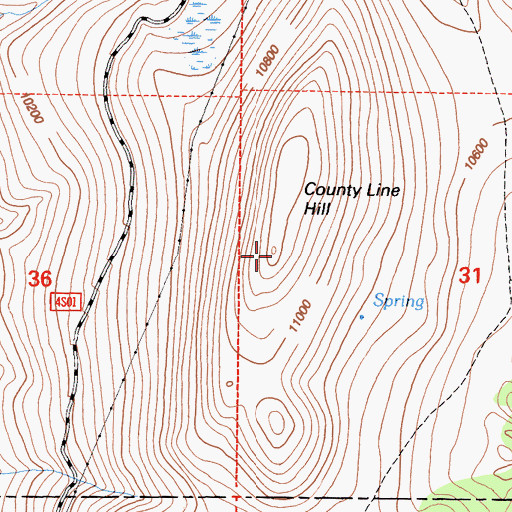 Topographic Map of County Line Hill, CA