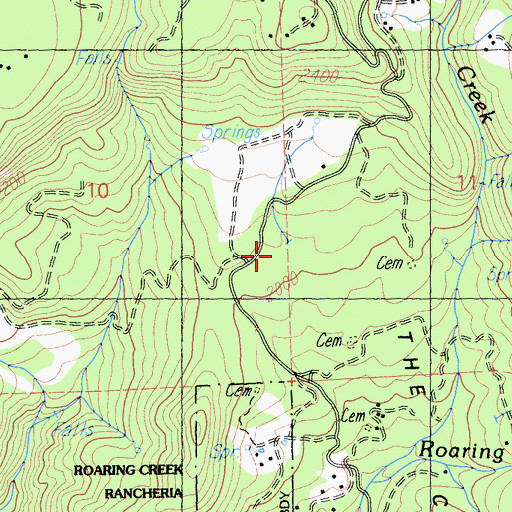 Topographic Map of Cove School, CA