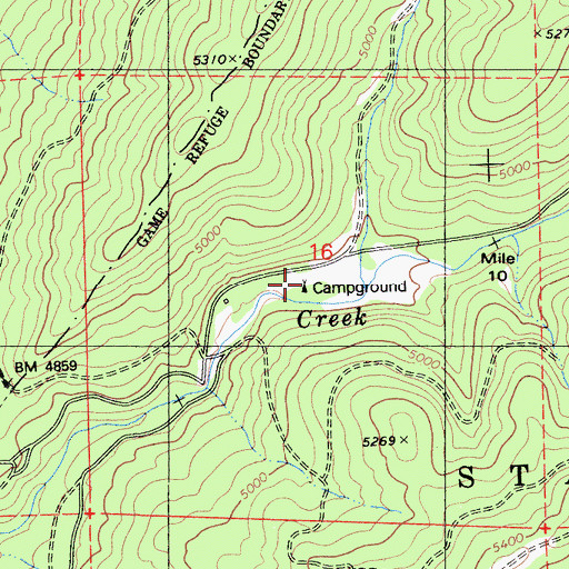 Topographic Map of Cow Camp, CA