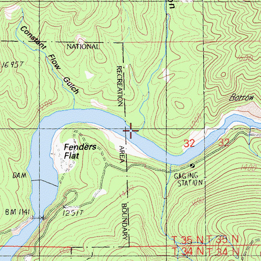 Topographic Map of Cow Canyon, CA