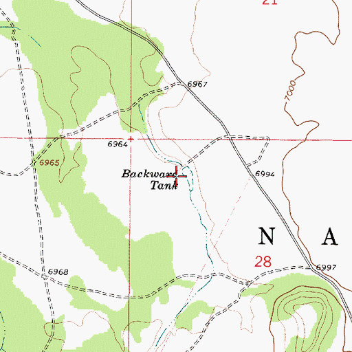 Topographic Map of Backward Tank, AZ