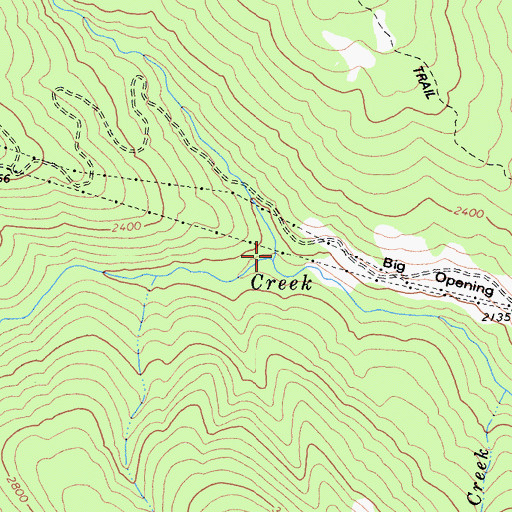 Topographic Map of Cow Creek, CA