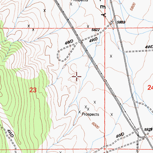 Topographic Map of Cowan Mine, CA