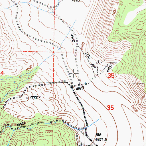 Topographic Map of Cowhorn Valley, CA