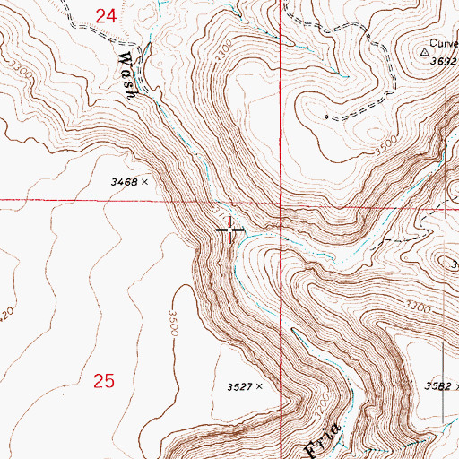 Topographic Map of Badger Spring Wash, AZ
