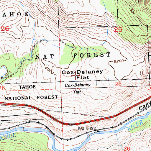 Topographic Map of Cox-Delaney Flat, CA