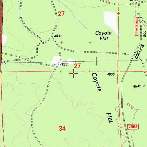 Topographic Map of Coyote Flat, CA