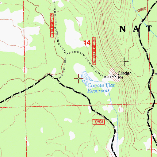 Topographic Map of Coyote Flat Reservoir, CA
