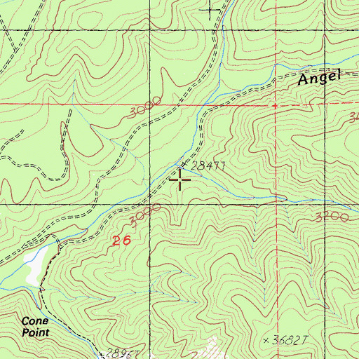 Topographic Map of Coyote Gulch, CA