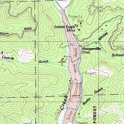 Topographic Map of Coyote Gulch, CA