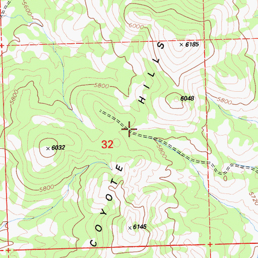 Topographic Map of Coyote Hills, CA