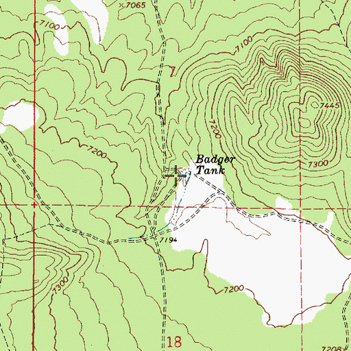 Topographic Map of Badger Tank, AZ