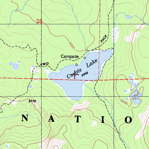 Topographic Map of Coyote Lake, CA