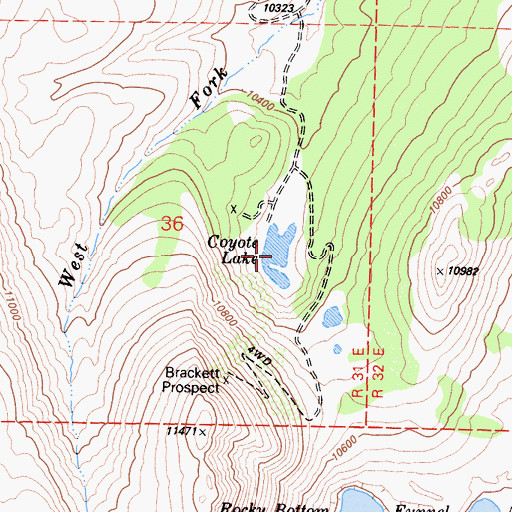Topographic Map of Coyote Lake, CA