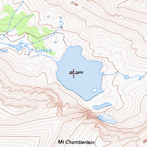 Topographic Map of Crabtree Lakes, CA