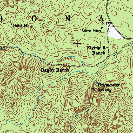 Topographic Map of Bagby Ranch, AZ