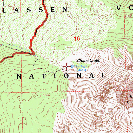 Topographic Map of Crags Lake, CA