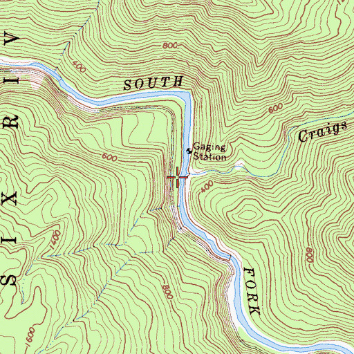 Topographic Map of Craigs Creek, CA