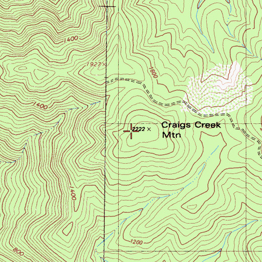 Topographic Map of Craigs Creek Mountain, CA