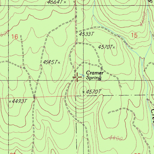 Topographic Map of Cramer Spring, CA