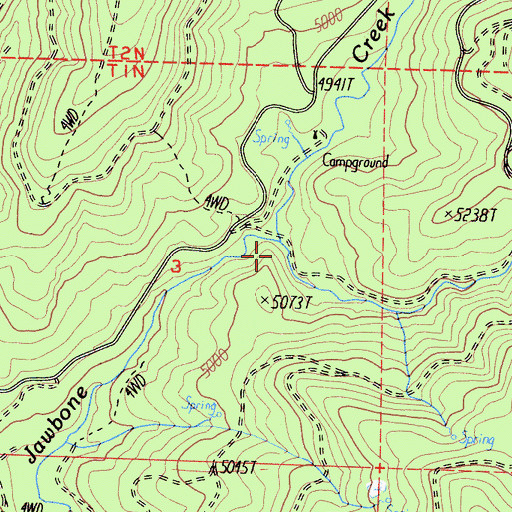 Topographic Map of Crane Creek, CA