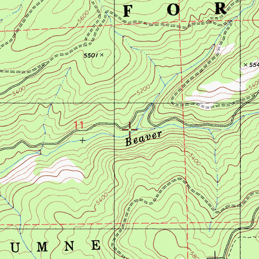 Topographic Map of Crane Creek, CA