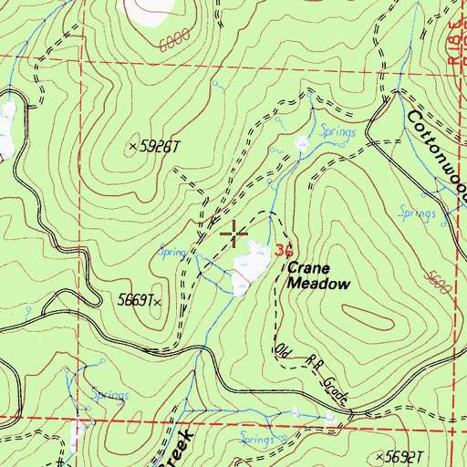 Topographic Map of Crane Meadow, CA