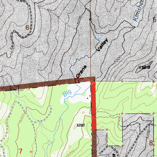 Topographic Map of Crane Valley, CA