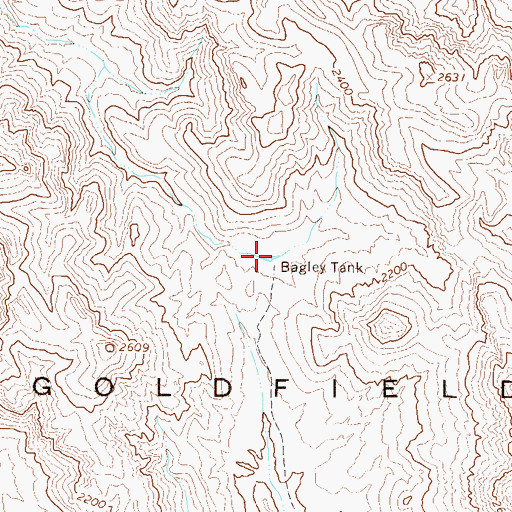 Topographic Map of Bagley Tank, AZ