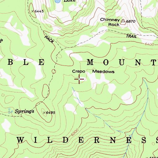 Topographic Map of Crapo Meadows, CA