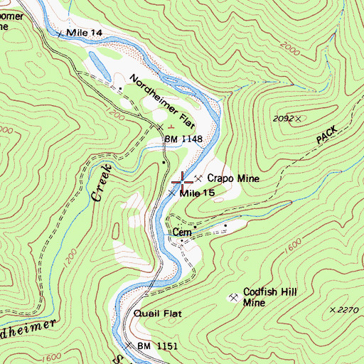 Topographic Map of Crapo Mine, CA