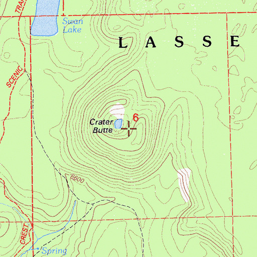 Topographic Map of Crater Butte, CA