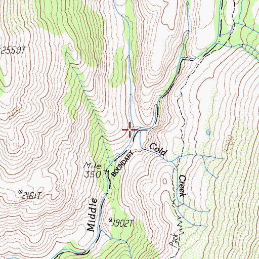 Topographic Map of Crater Creek, CA