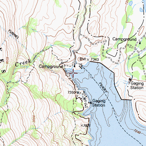 Topographic Map of Crater Creek, CA