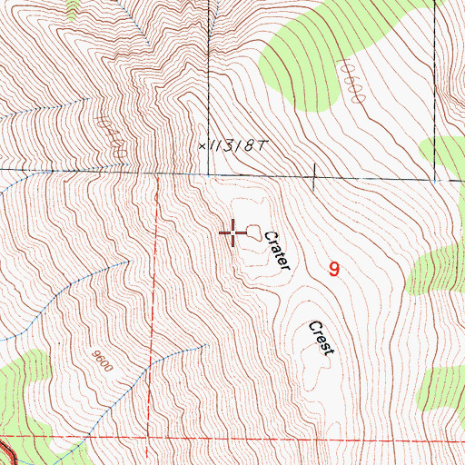 Topographic Map of Crater Crest, CA