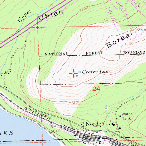 Topographic Map of Crater Lake, CA