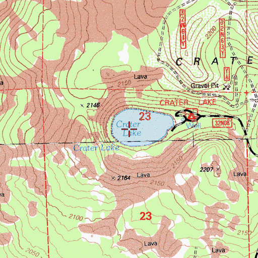 Topographic Map of Crater Lake, CA