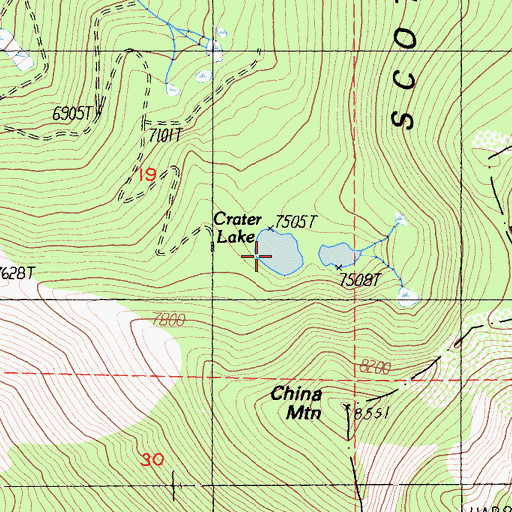 Topographic Map of Crater Lake, CA