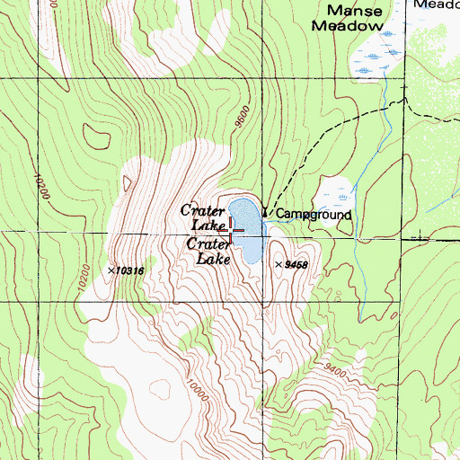 Topographic Map of Crater Lake, CA