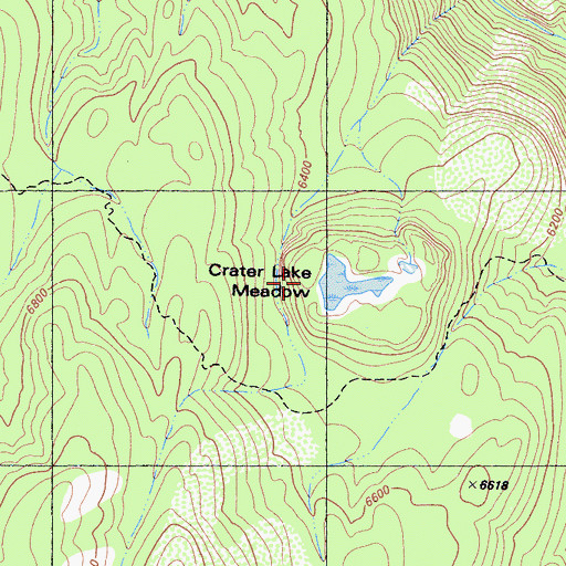 Topographic Map of Crater Lake Meadow, CA