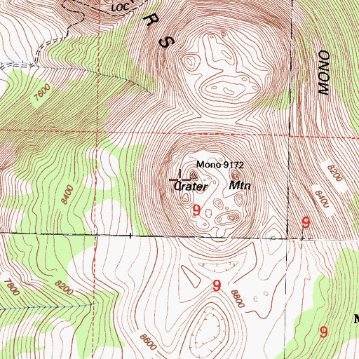 Topographic Map of Crater Mountain, CA