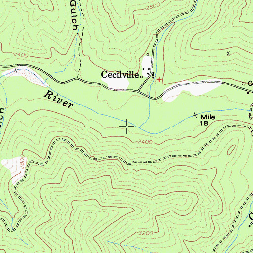 Topographic Map of Crawford Creek, CA